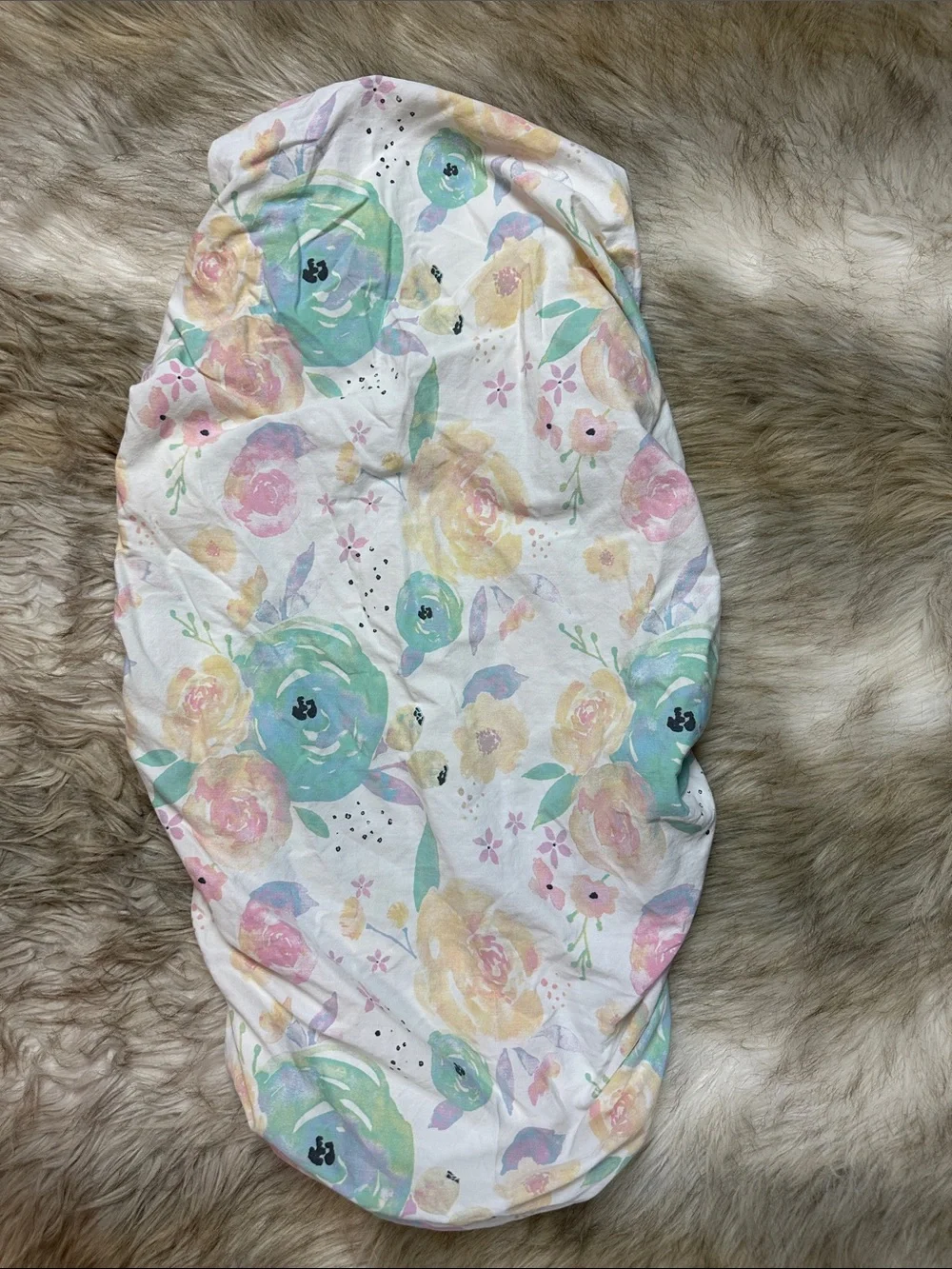 Copper Pearl Floral Changing Pad Cover Baby Girl Pink Mint - Floral